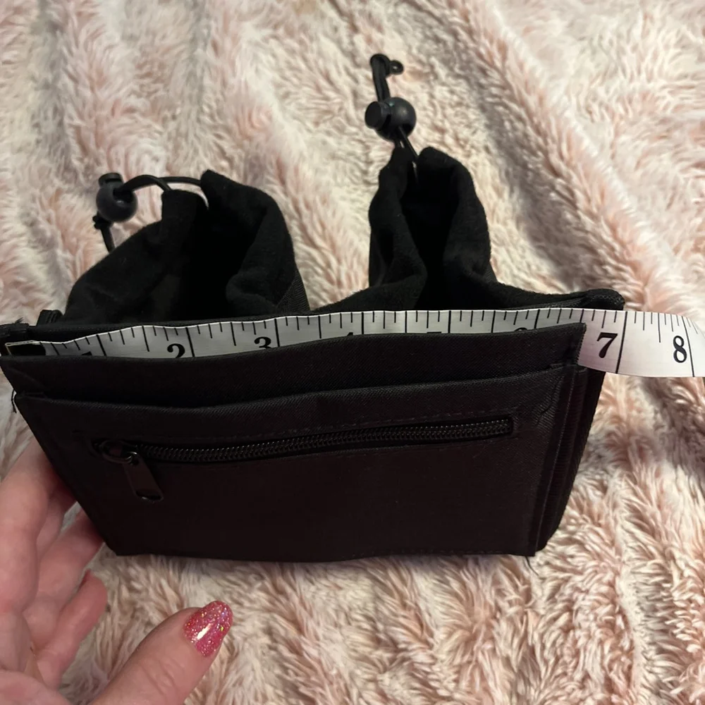 Travel Luggage Handle Organizer Black Cup Holder Zipper Pocket